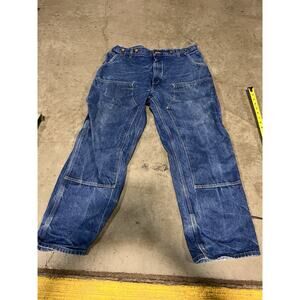 VTG Carhartt Double Knee Jeans 40x30 Logger Carpenter Suspender Buttons B07 DNM
